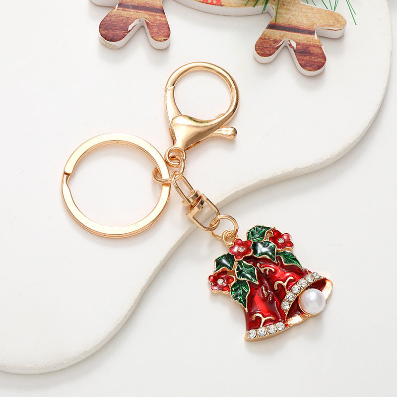 Wholesale Christmas Zinc Alloy Christmas Tree Keychain